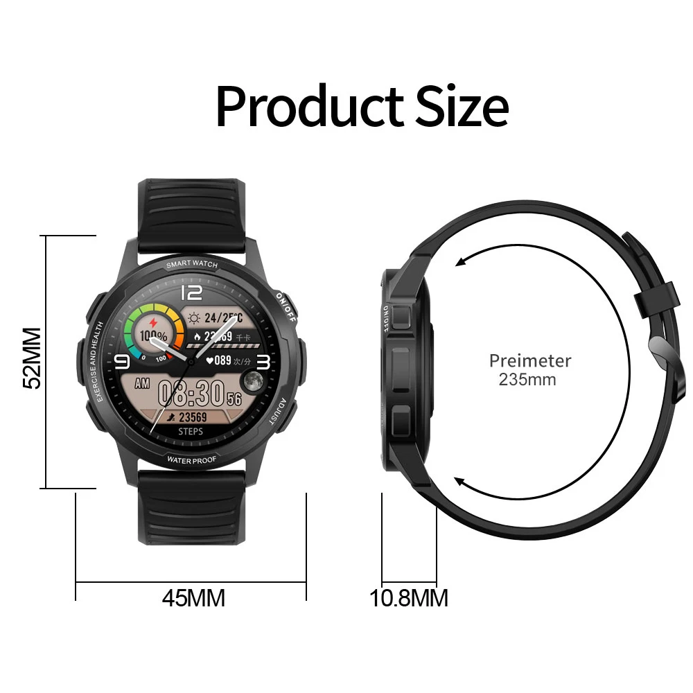 

L15 Smart Watch 1.32 Inch 360*360 Pixels Screen 24h Continuous Real-Time Dynamic Heart Rate PK L5 L9 Smartwatch IP68 Waterproof