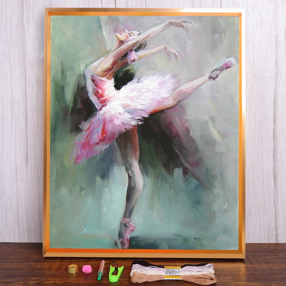 

Ballet Woman Printed Water-Soluble Canvas 11CT Cross Stitch DIY Embroidery Patterns DMC Threads Knitting Craft Hobby Sales