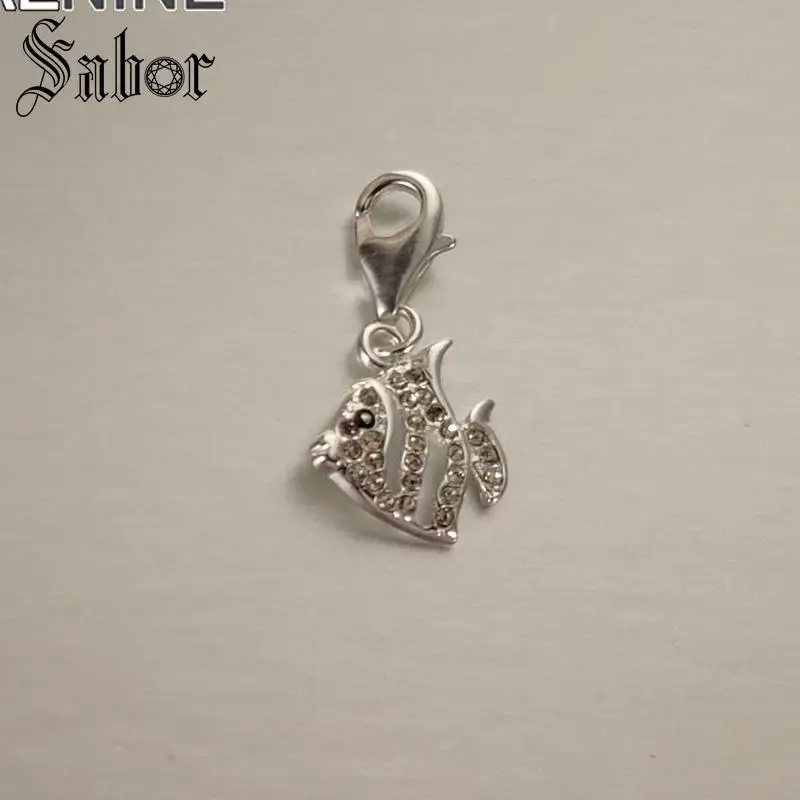 Модные посеребренные белые кристаллические Подвески в виде рыбки сделай сам (1 5x1