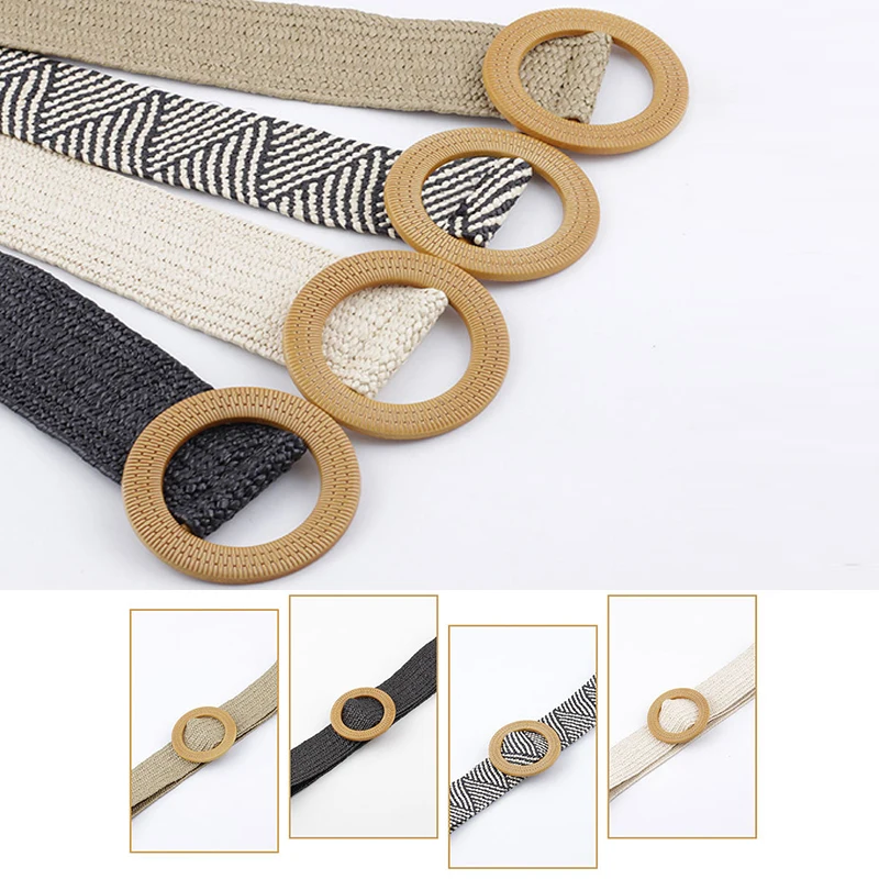 Женский Плетеный винтажный ремень из вощеной веревки эластичный плетеный