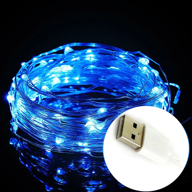 Feimefeiyou 5 м 50led 5 в USB питание открытый теплый белый/RGB медный провод Рождество Фестиваль Свадебная вечеринка украшения