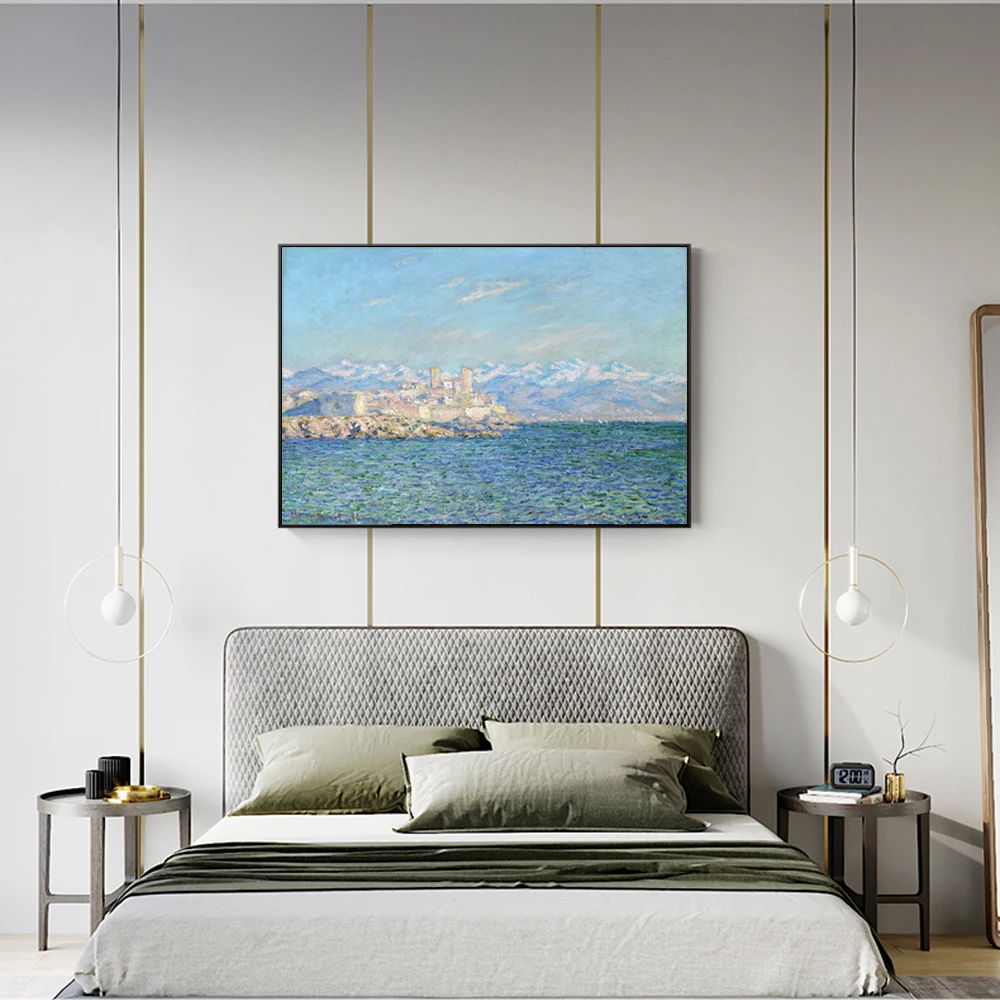 Картины на холсте с эффектом послеобеденного дня от Antibes Клод Моне пейзаж