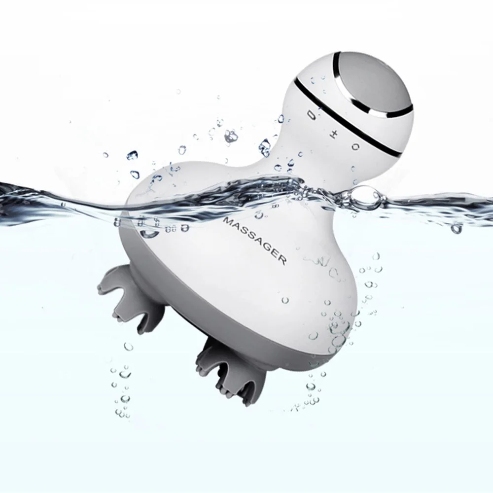 3D Waterproof Electric Head Massager Wireless Scalp Massage Promote Hair Growth Body Deep Tissue Kneading Vibration Roller |