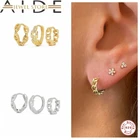 Aide 925 пробы серебро 3 шт. серьги в виде колец, для Для женщин влюбленных Мода кубического циркония круглая серьга круга Pendientes bijoux femme (украшения своими руками)