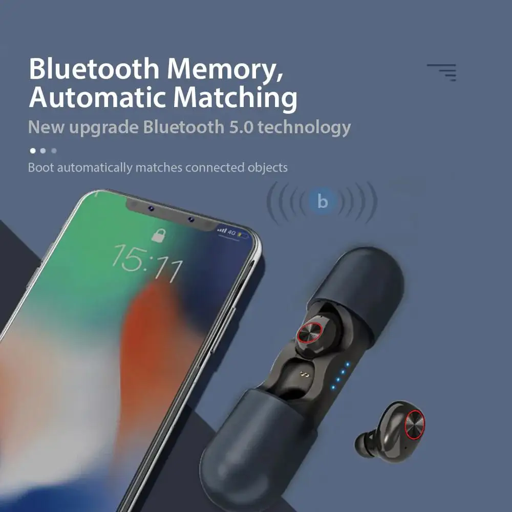 TWS V8 мини bluetooth-гарнитура наушники с зарядной камерой без задержки HD вызов