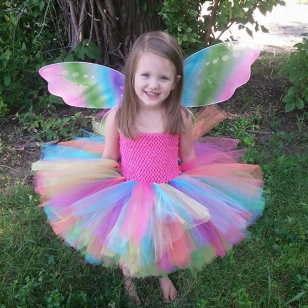 Костюм на Хэллоуин для девочек платья-пачки маскарадный костюм с крыльями Nina