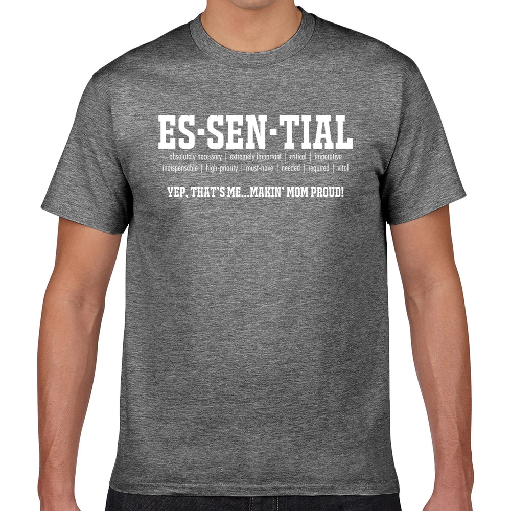 Футболка мужская с надписью essential Define yep thats me making mom proud Basic Black Geek Мужская футболка