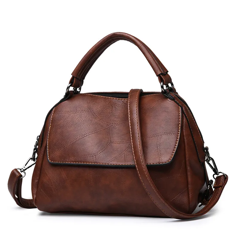 

Женская сумка-мессенджер из кожи ПУ, в стиле пэчворк