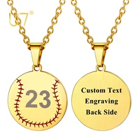 u7 baseball bat pendant necklace custom number stainless steel chain cool sports jewelry youth athlete personalized gift for men