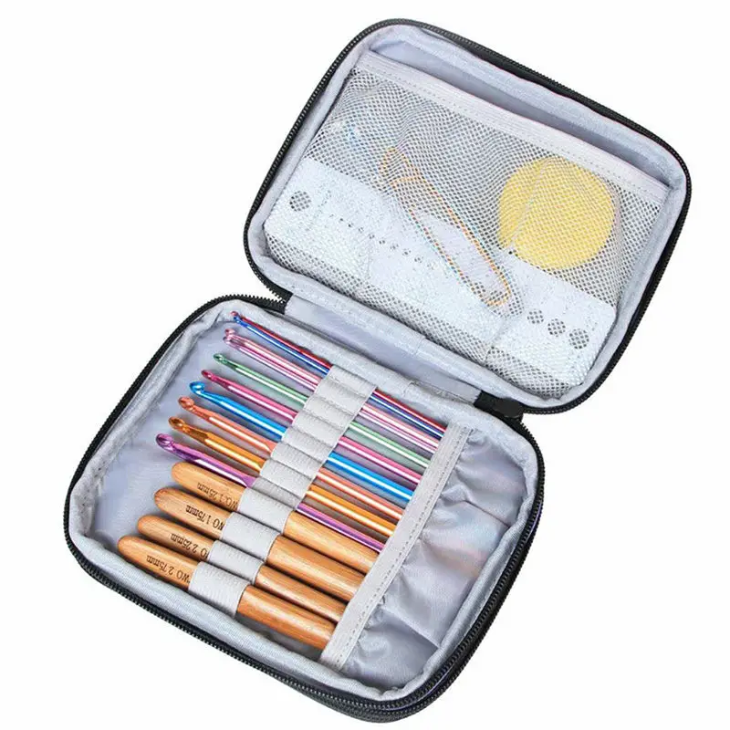

Empty Knitting Needles Storage Bag Crochet Hooks Sewing Supplies Organizer For Needle Scissors Ruler Sewing Accessory Case