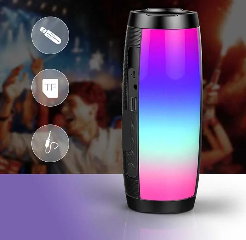 Светодиодный импульсный Портативный беспроводной Bluetooth динамик стерео Bluetooth динамик s 5,0 Портативная колонка сабвуфер Мини компьютерный динамик