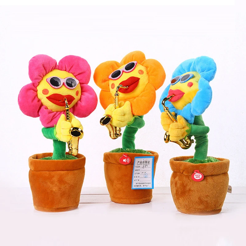 Игрушка Электрическая HowPlay пение и танцы цветы Подсолнухи игра в саксофон