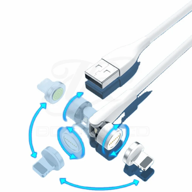 Новый 360 ° + 180 вращающийся магнитный usb кабель для быстрой зарядки Тип C магнит