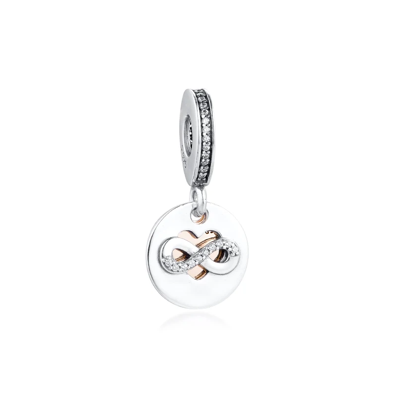 

Fits Bracelet Heart of Infinity Dangle Charm 925 Sterling Silver Jewelry Fashion Beads for Women DIY Making berloques