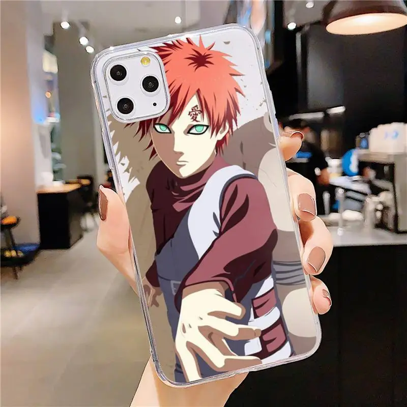 

Japan Anime NARUTO Gaara Phone Case Transparent soft For iphone 5 5s 5c se 6 6s 7 8 11 12 plus mini x xs xr pro max