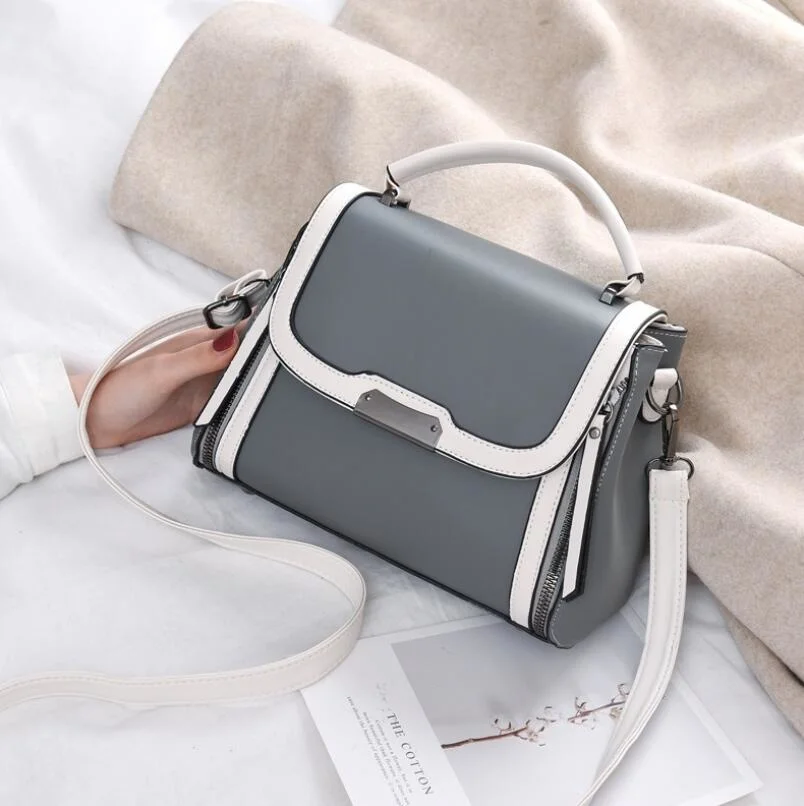 

Summer Fashion Color Matching Small Square Bag Lady Portable Crossbody Bags Casual Tote Simple Top-handle Hand Bags