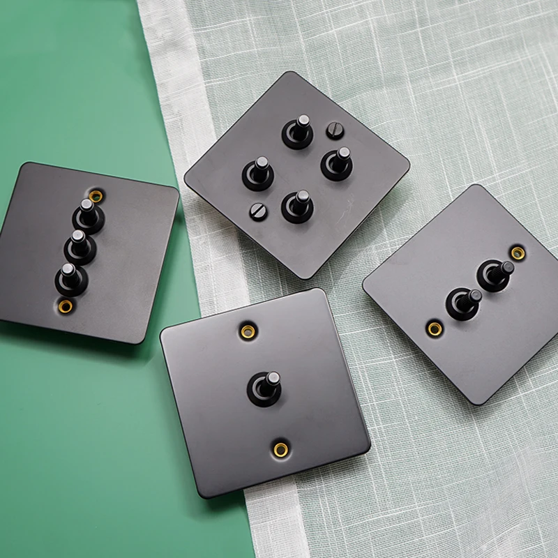 Черная полоса 110-250 В электрические розетки светильник переключатель