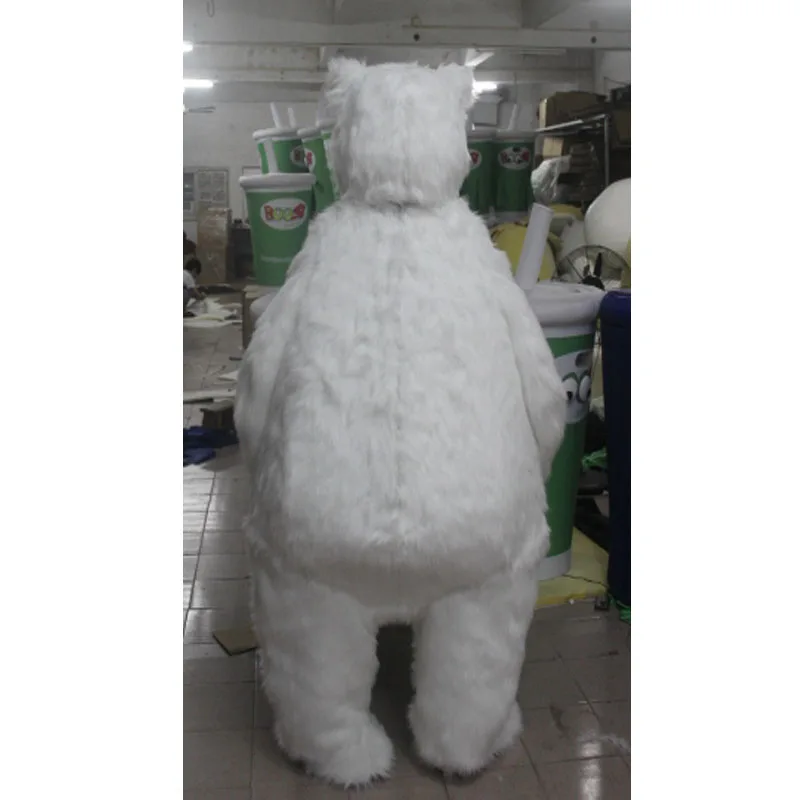 Белый пушистый костюм белого медведя Костюм талисмана Одежда для дня рождения