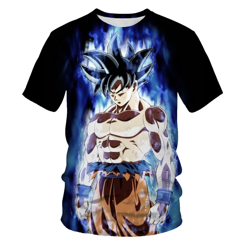 

2021 Summer New Super Luminous Dragon Ball 3D Printing Pattern Boys Girls Short Sleeve Fashion Trend Casual T-shirt Apparel