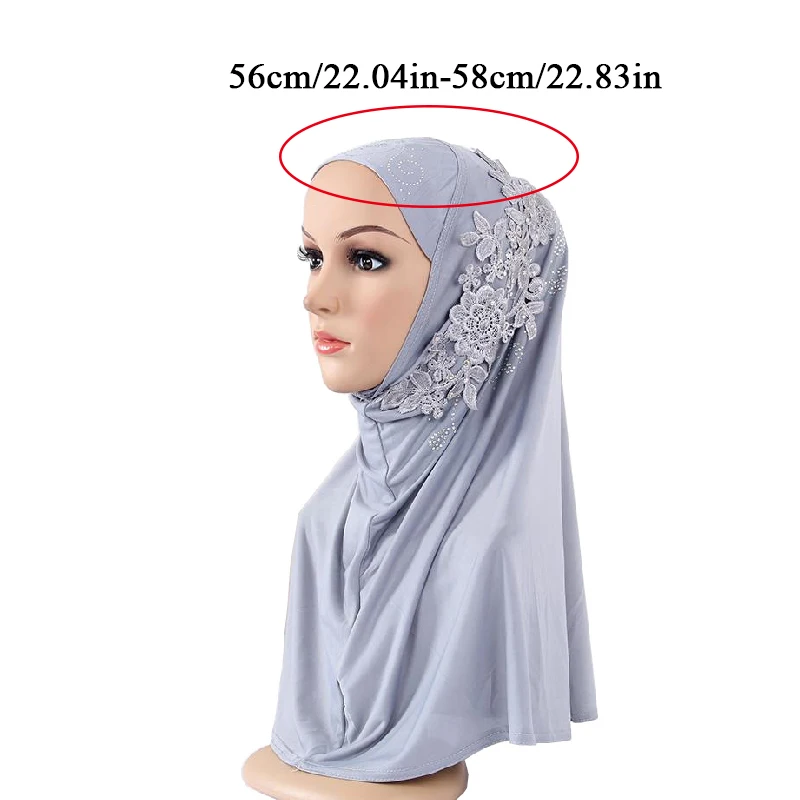 

Muslim Hijabs Women Muslim Stretch Lace Turban Hat Chemo Cap Hair Loss Head Scarf Wrap Headscarf