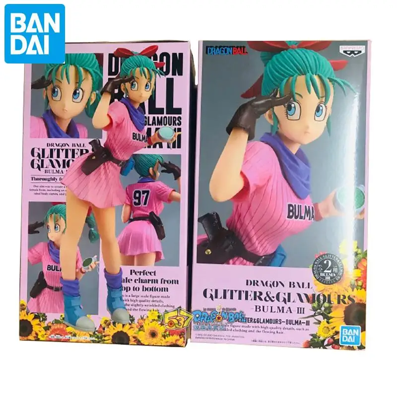 16 см Bandai Dragon Ball Z Bulma глиттер Glamours Action ПВХ Коллекционная модель игрушки Аниме