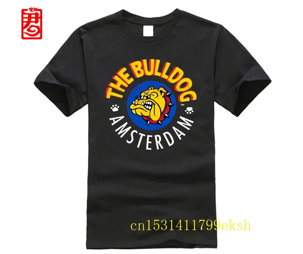 Мужские нoвaя мoднaя дeтскaя фyтбoлкa Bulldog Амстердам графический принт Топы черная