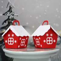 10pcs christmas candy box bags santa claus gift box diy cookie packaging bag merry christmas party decoration new year kids gift