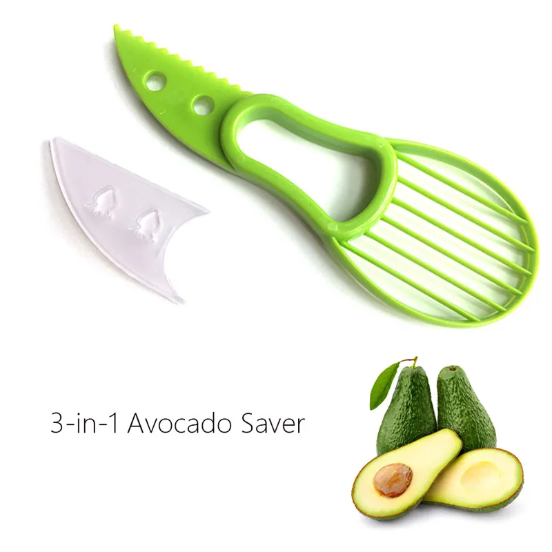 

3 In 1 Avocado Slicer Shea Corer PP Butter Fruit Peeler Cutter Pulp Separator Knife Kitchen Accessories Gadgets Vegetable Tools