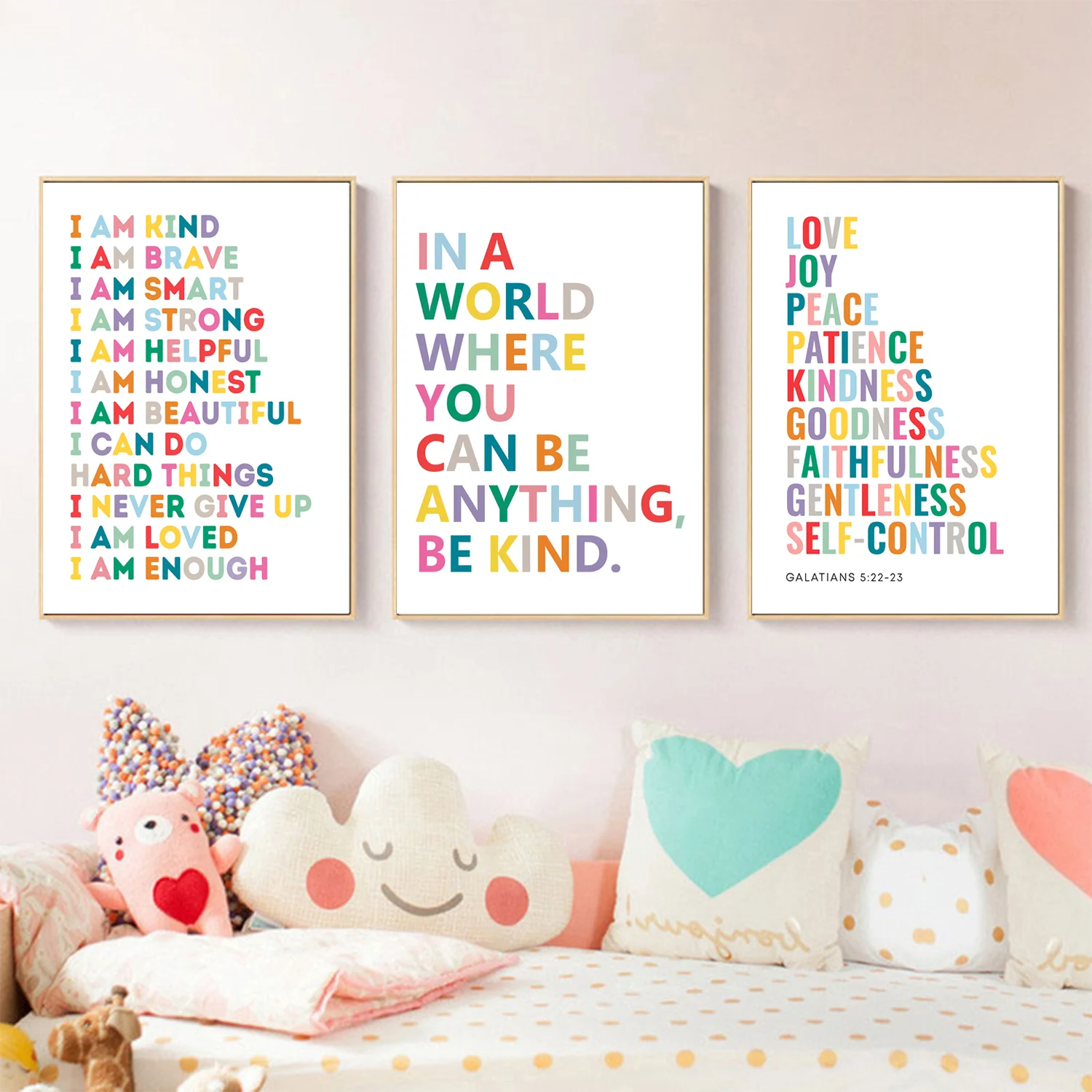 

Kid Affirmations Encourage Quotes Prints Colorful Wall Art Canvas Painting Nursery Decor Kids Bedroom Sign Poster Playroom Decor