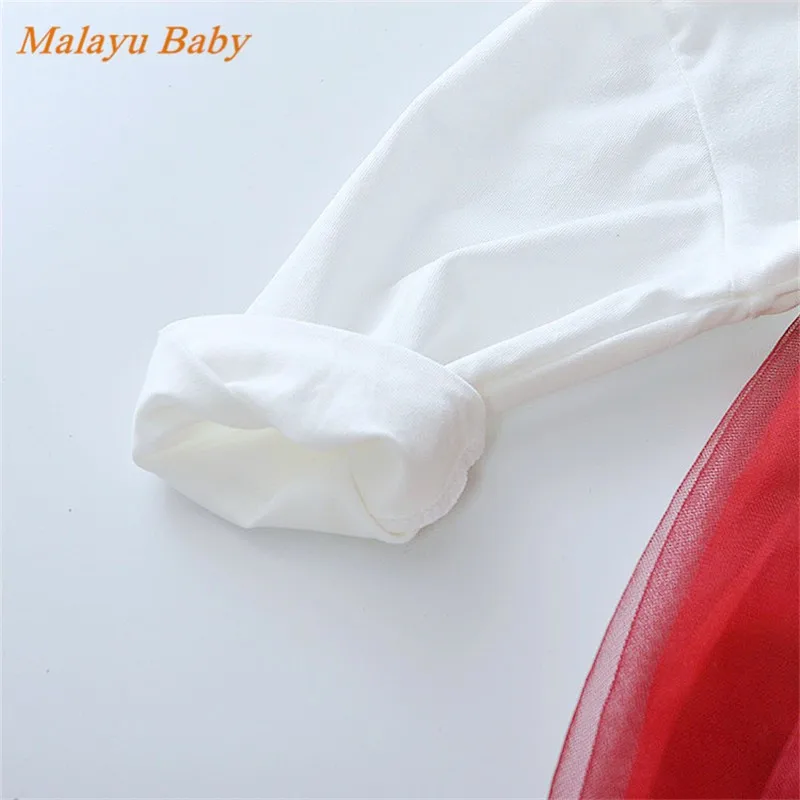 Malayu/платье для малышей Комплект с платьем девочек Сезон весна-осень Новинка