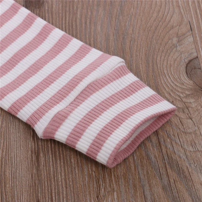3 colors Newborn Ribbed Stripe Romper Infant Long Sleeve Round Neck Ruffle Jumpsuit Casual Style Playsuit 2020 |
