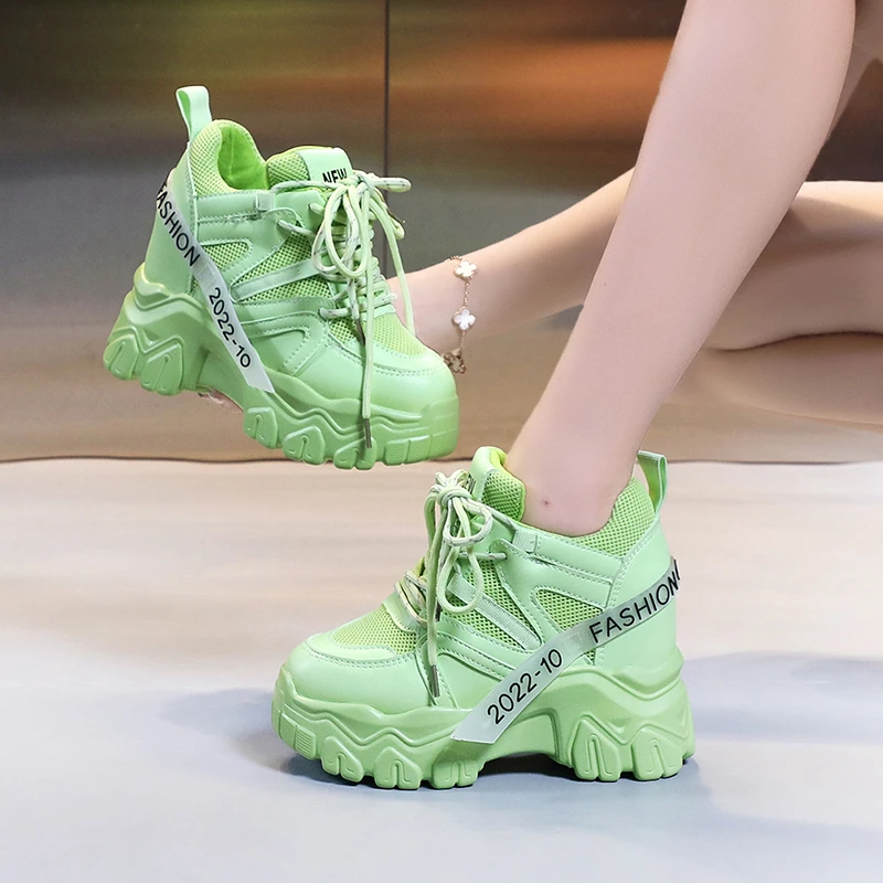 

Women's Wedged Sneakers Hidden Heel Height Increasing Pink Chunky Casual Shoes Wedge Heels Platform Shoes Sports Dad Shoes