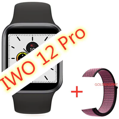 add Nylon strap IWO 12 часы серии 5 1:1 Bluetooth Смарт часы 40 мм 44 мм для apple iPhone 11 pro IOS Android телефон smartwatch человек PK IWO 11/10 - Цвет: add Nylon strap