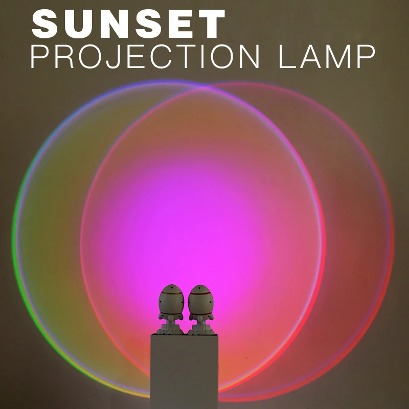 

Новый Ночной светильник sunsetprojector s вращающийся на 190 ° светодиодный светильник для спальни, бара, кофейни, магазина, настенный декоративный с...
