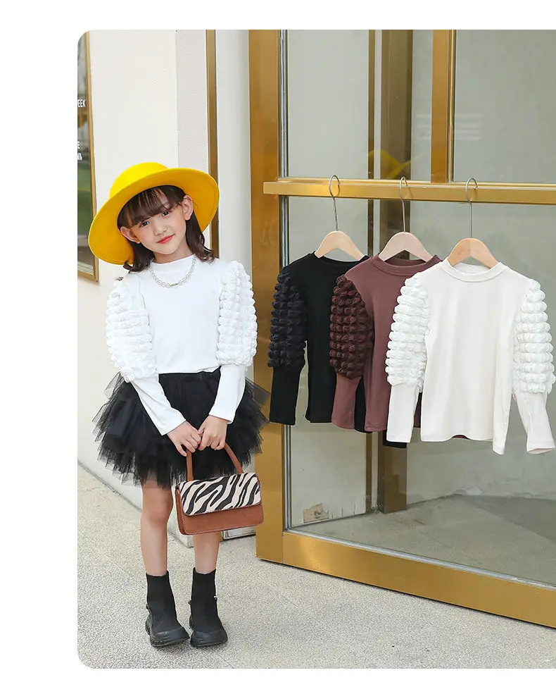 Girls Bottoming Shirt New Style Little Girl Outer Wear Fashion T-shirt Girl Baby Long-sleeved Top Tees Autumn Kids Clothes