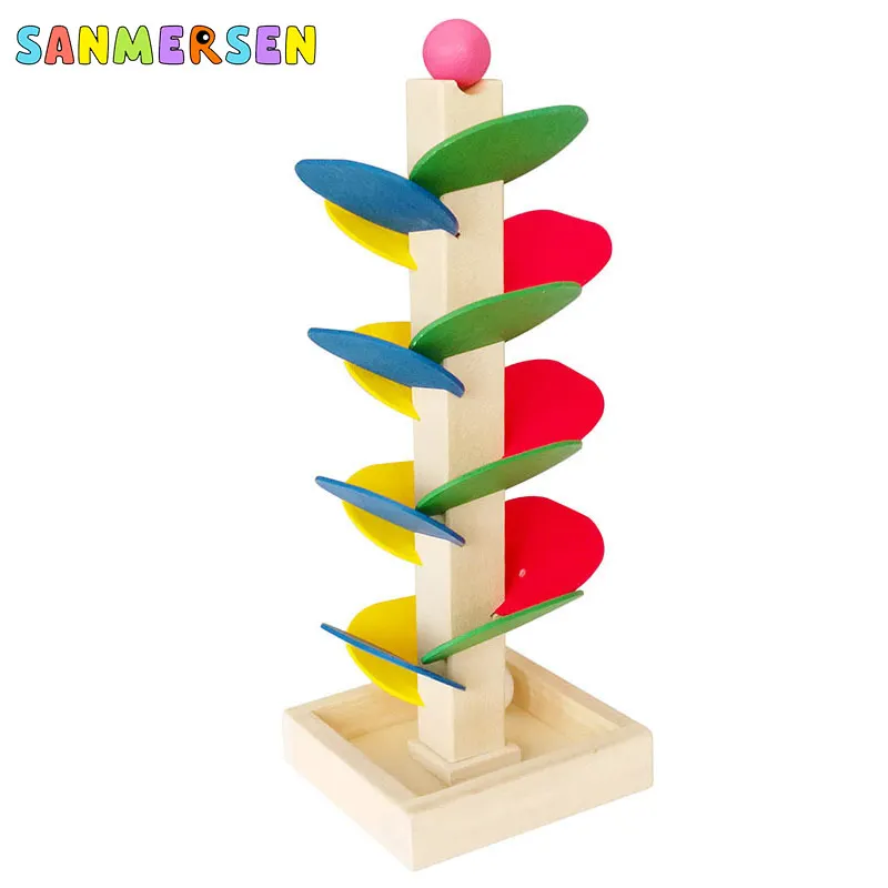 Деревянные кубики Монтессори игрушки для деревьев развивающие мраморные шары