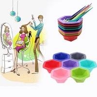 7pcs colorful hair dying brushes antislip stirring bowl salon hairdressing tool hair color mixing bowls with 7 brushes 2020