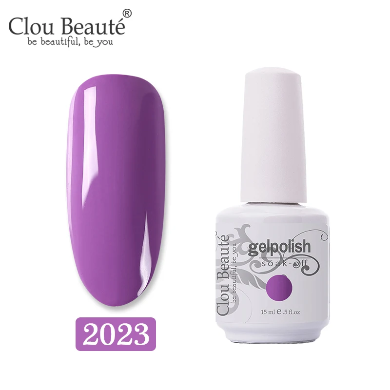 2023 Clou Beaute 15 мл цветной гель-краска УФ-гель для ногтей замачиваемый светодиодный лак для ногтей Гель-лак для ногтей Полупостоянный лак для ногтей - Цвет: 2023