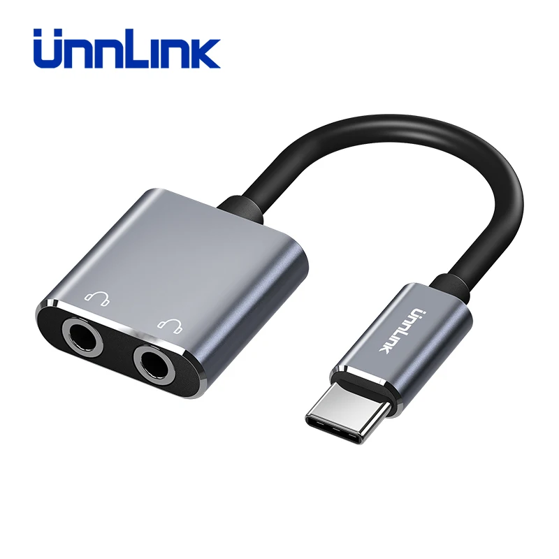 Разветвитель аудио Unnlink USB Type C адаптер типа на два разъема 3 5 мм стандартный