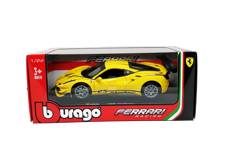 Модель литая желтого автомобиля Bburago 1:24 Ferrari 488|Наземный транспорт| |