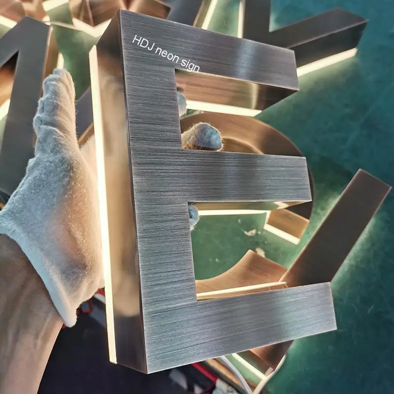 

Outdoor Store Business Plaques Signs Custom Led Sign 3D Letter Metal Sign Backlit Storefront Company Logo Words Number Signage