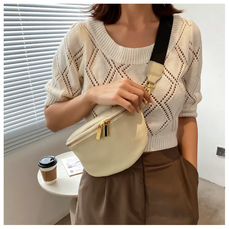 

Multi-functiona Female 2021 Summer New Trendy Fashion Simple Messenger Chest Bag Texture Waist Bag