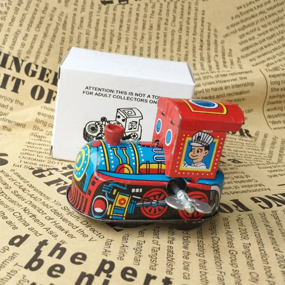 

Vintage Tin Children Clockwork Train Antique Scene