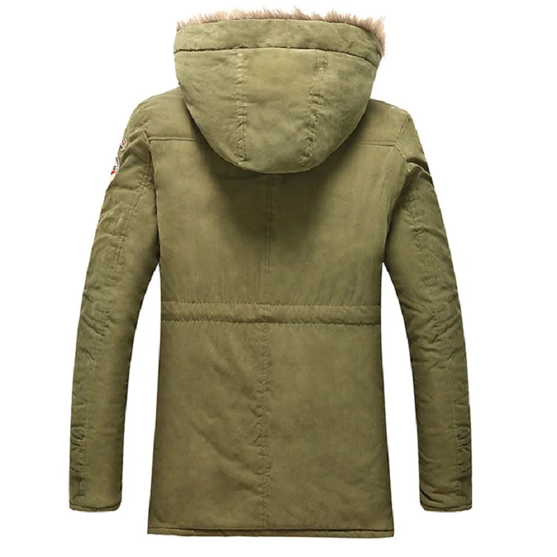 Men's Winter Hooded Cotton-padded Jacket Mid-length Men's Korean Style Plus Velvet Cotton-padded Jacket Men Winter Coat