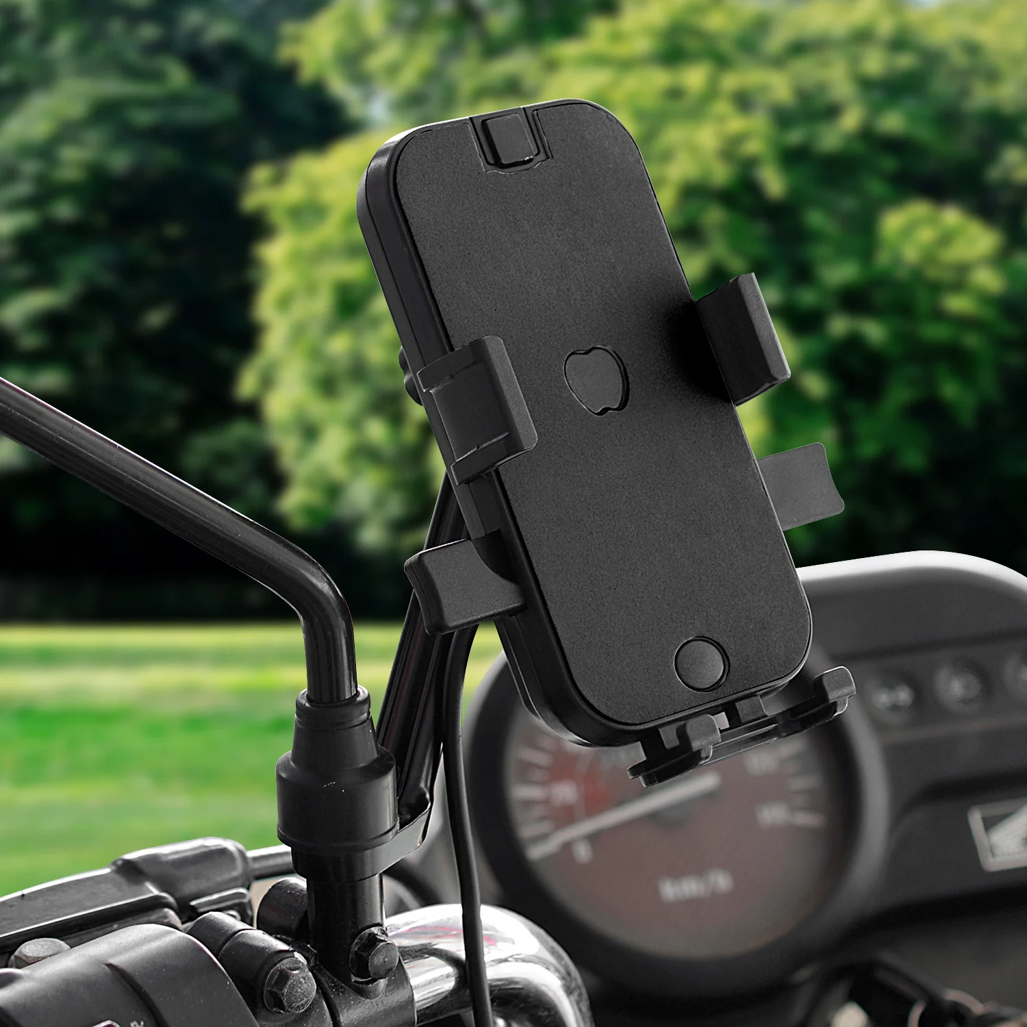 

Motorcycle Motorbike Mirror Mount Mobile Phone Holder Bracket with USB Charger Motorcycle Accessories