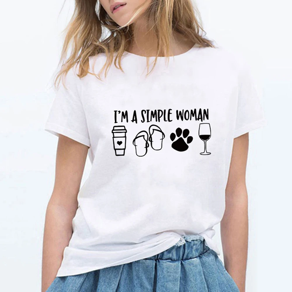 

Best Selling I'M A SIMPLE WOMEN T-shirt Aesthetic Cool Streetwear Harajuku T Shirts Women Funny Punk Футболка женская