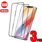 Закаленное стекло 10D для iPhone, защитное стекло с полным покрытием для iPhone 11, 12 Mini Pro Max, X, XR, XS MAX, 7, 8, 6 Plus, SE2020, 3 шт.