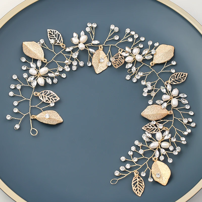 Роскошная модная свадебная повязка на голову с жемчугом и кристаллами цветочный