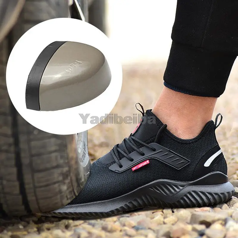 

Yadibeiba Breathable Safety Shoes With Metal Toe Men Indestructible Puncture-Proof Work Sneakers High Quality Safety Shoes