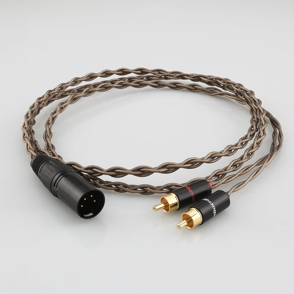 

HIFI 4pin XLR сбалансированный штекер к 2 RCA Штекерный кабель Nordost Odin Позолоченный XLR к двойному RCA Штекерный аудио Aux кабель